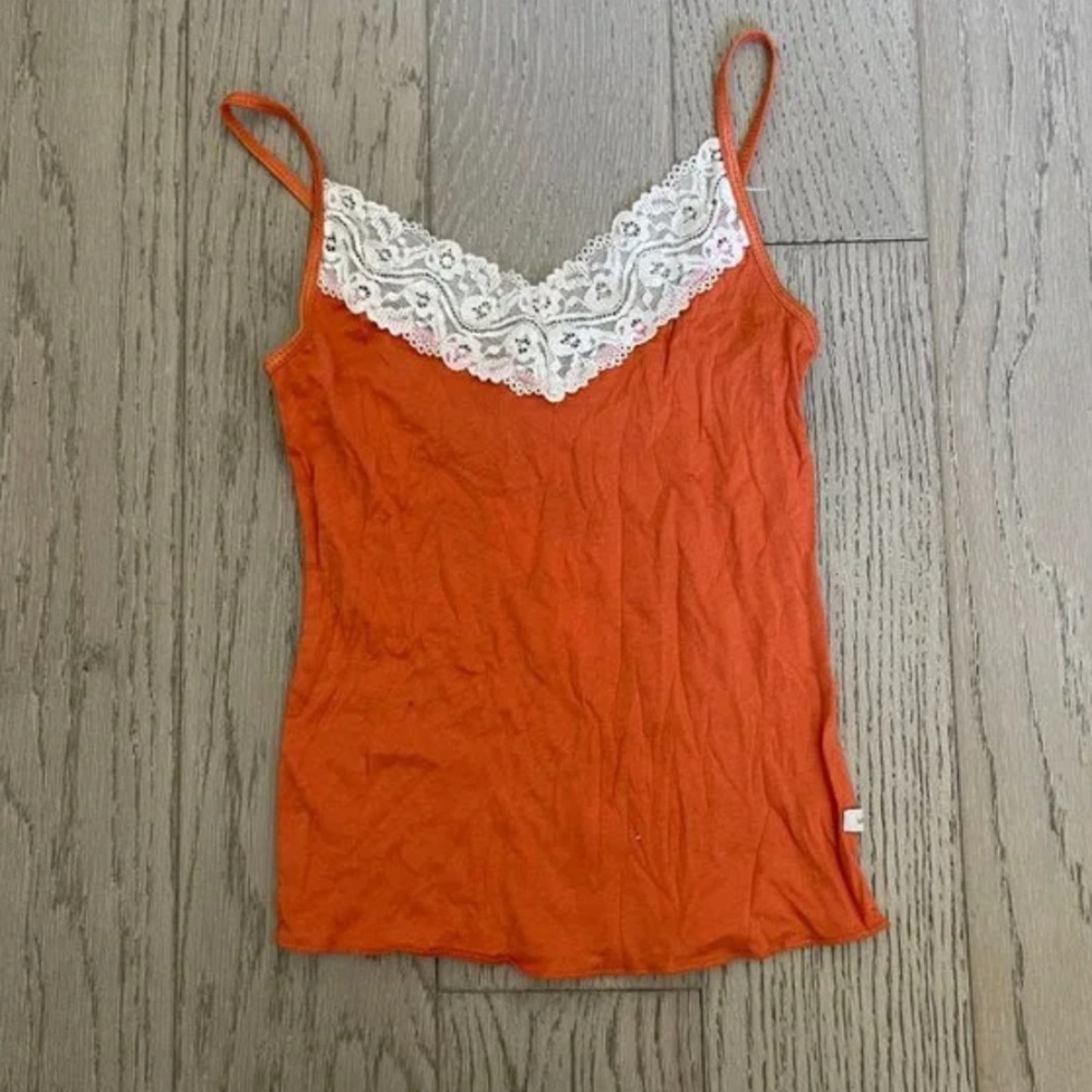 VINTAGE Hollister cotton lace tank Cami Tank Top Strappy New rare Y2K